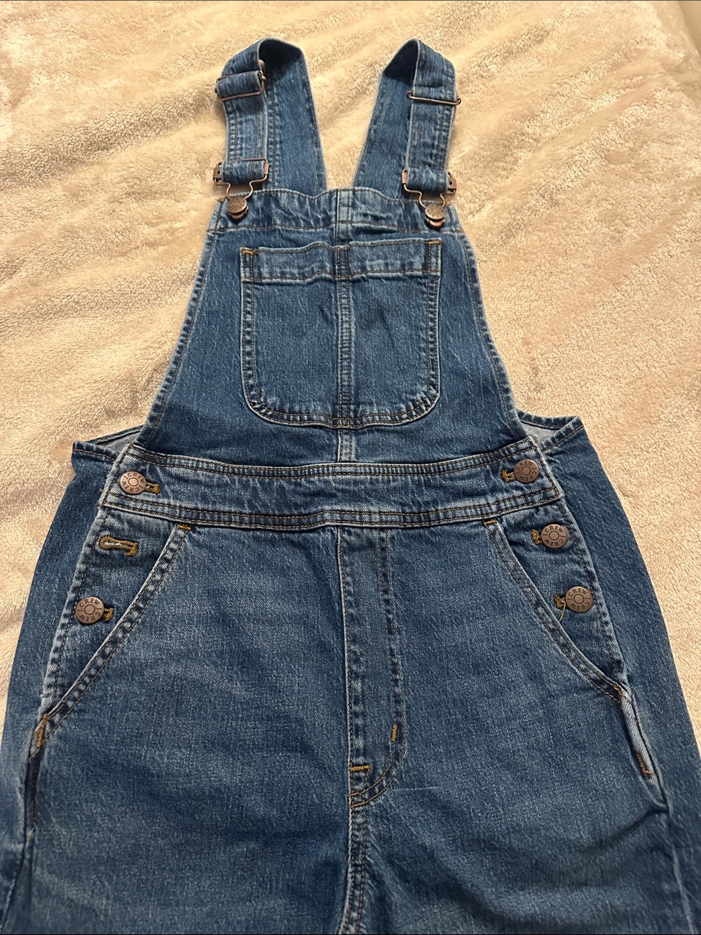 Classic Denim Overalls in Medium Blue